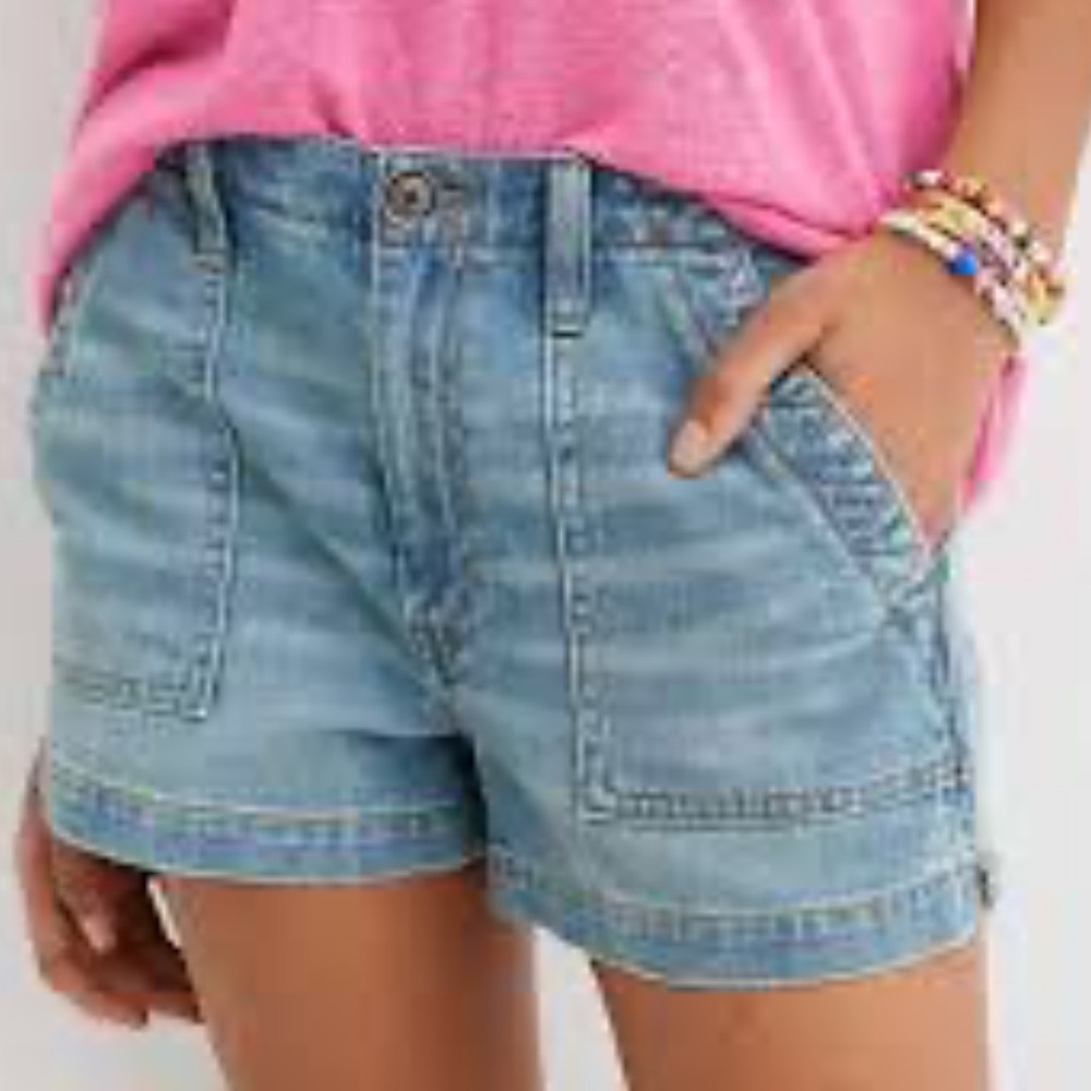 Aerie Light Blue Jean Shorts Size XXL NWT